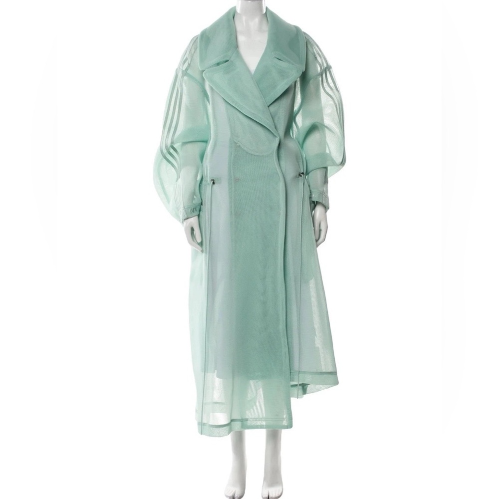 IVY PARK Adidas Sheer Mint Tint Green Asymmetrical Jacket, Size S
